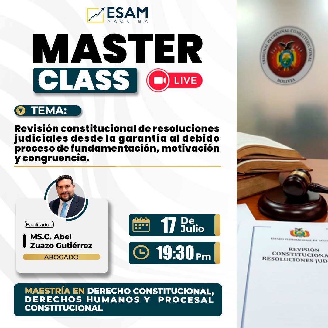 Portada del evento Revisión constitucional de resoluciones judiciales desde la garantía al debido proceso de fundamentación, motivación y congruencia.