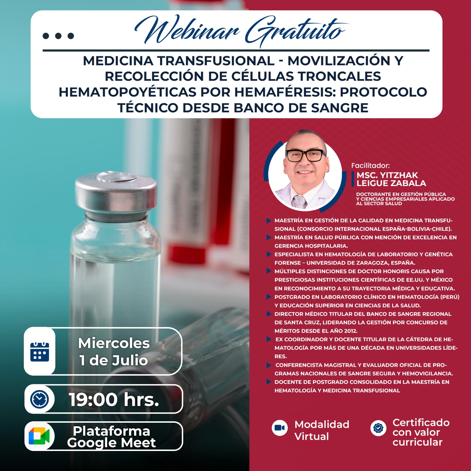 "MEDICINA TRANSFUSIONAL - MOVILIZACIÓN Y RECOLECCIÓN DE CÉLULAS TRONCALES HEMATOPOYÉTICAS POR HEMAFÉRESIS: PROTOCOLO TÉCNICO DESDE BANCO DE SANGRE"