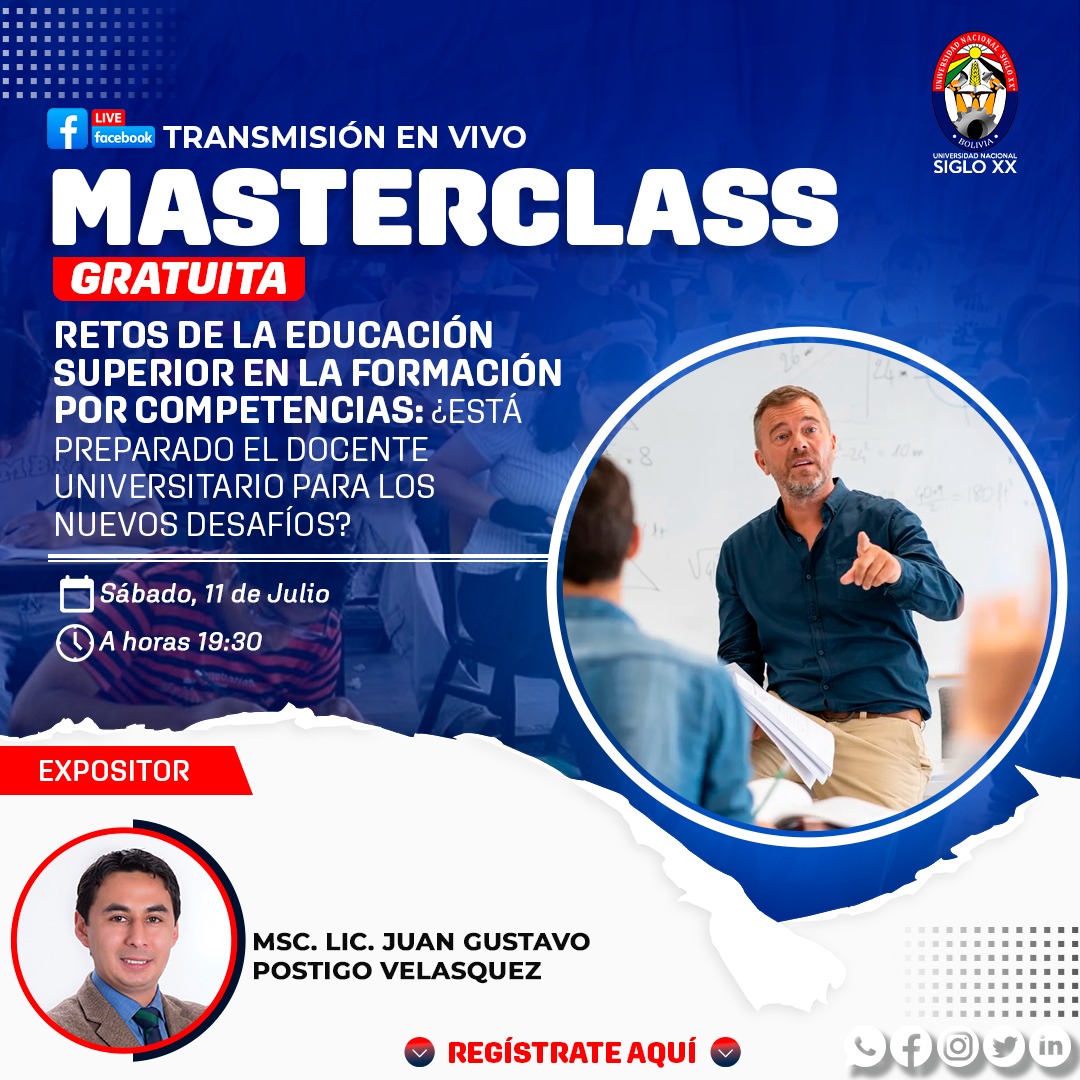 Masterclass Retos de la Educación Superior en la formación por competencias: ¿Está preparado el docente universitario para los nuevos desafíos?